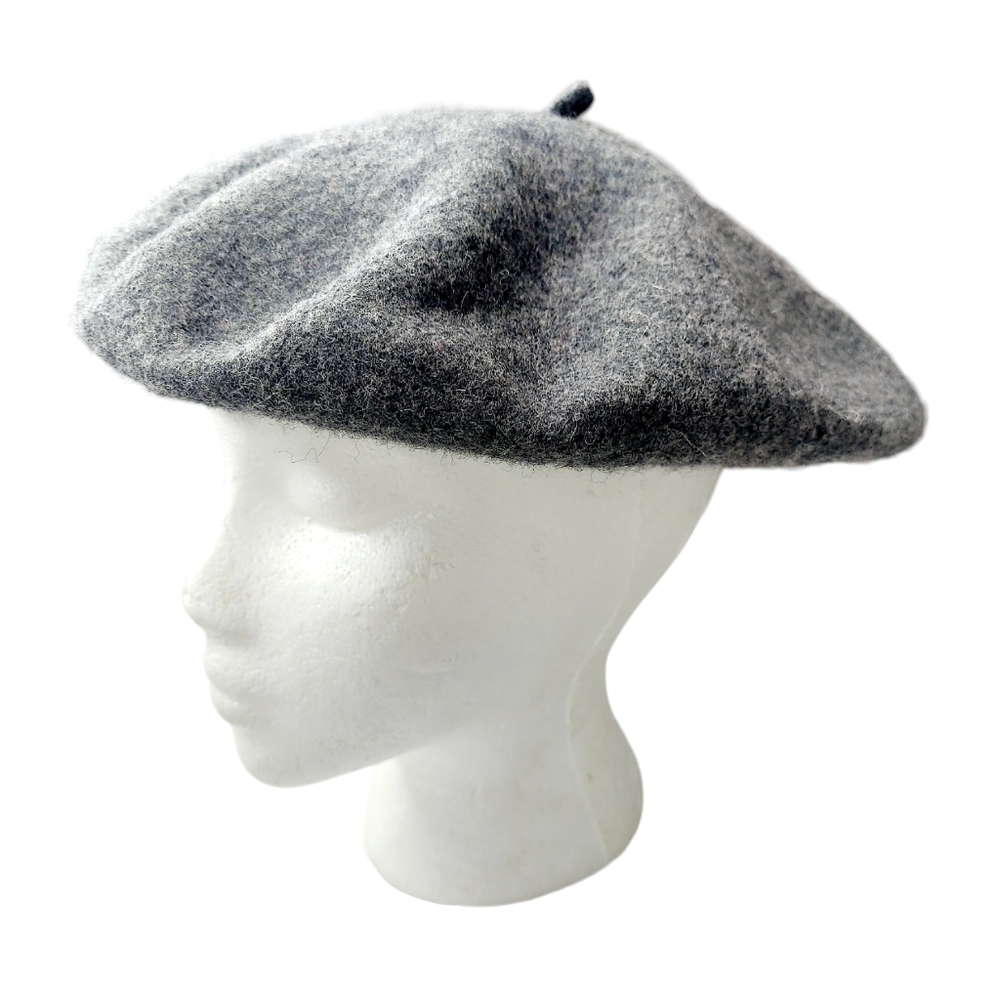 Wool Beret Gray Beanie Cap Hat Preppy Hipster NEW with Tags - Picture 6 of 9